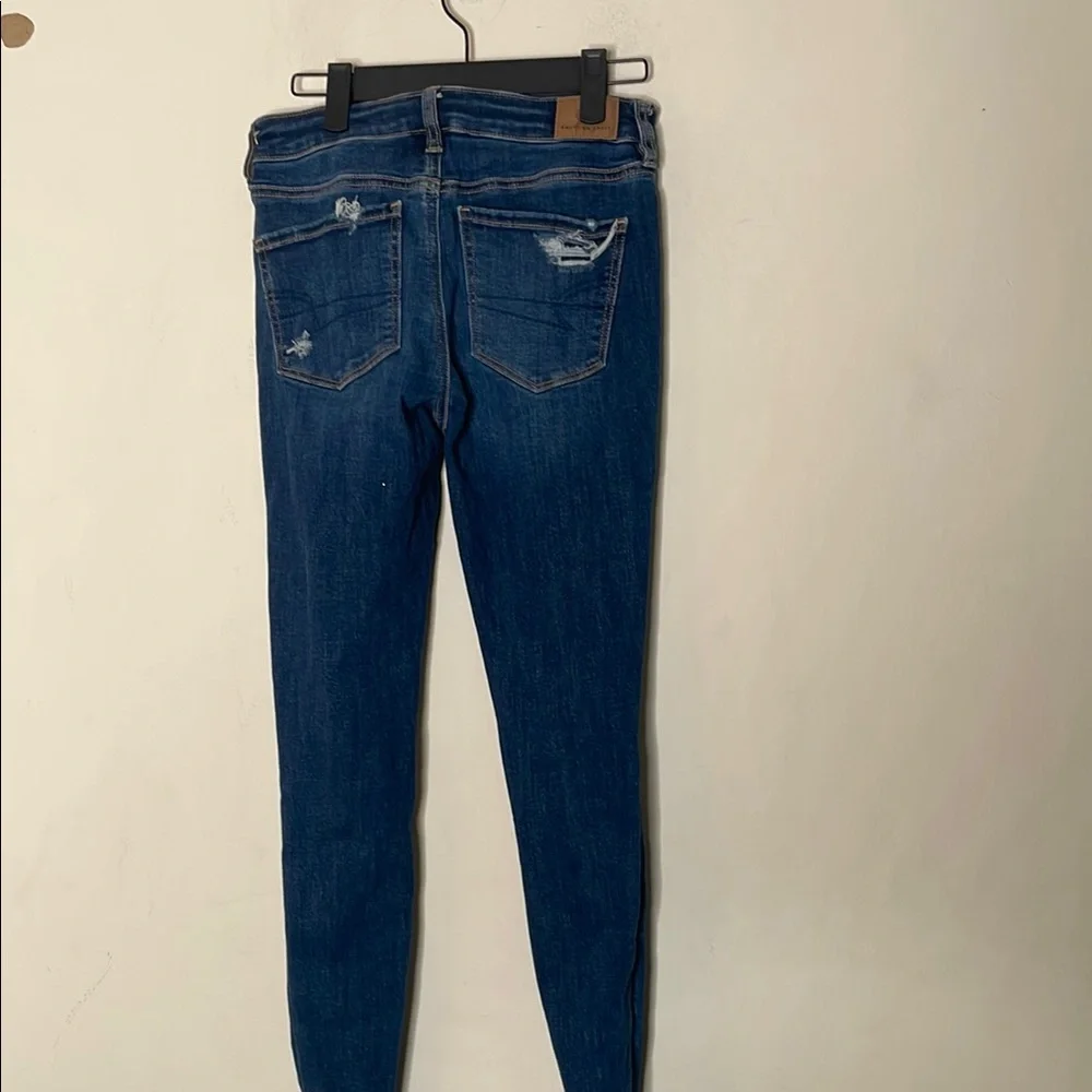 American Eagle Outfitters Blue Distressed Skinny Jeans